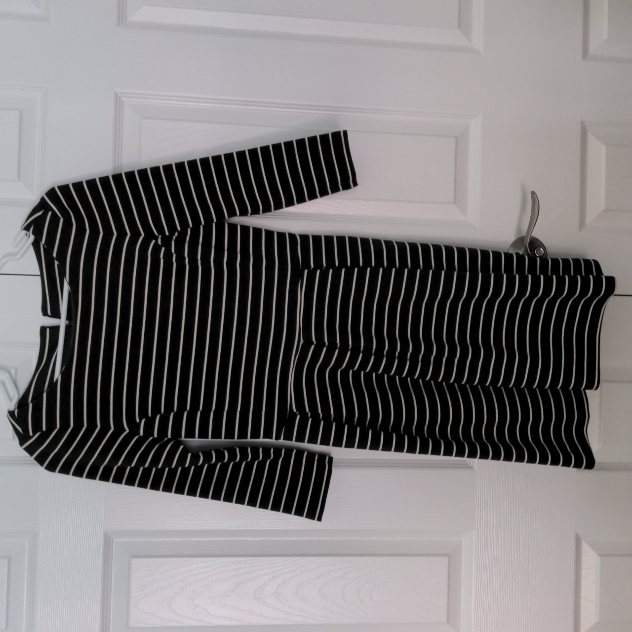 Banana Republic Fit & Flare Black & White Striped Dress Size 6